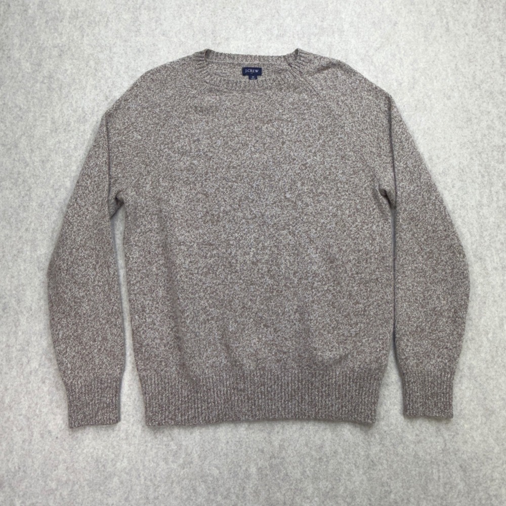 J.Crew Sweater Men M Lambswool Blend Brown Marled Preppy Minimalist Dad Academia